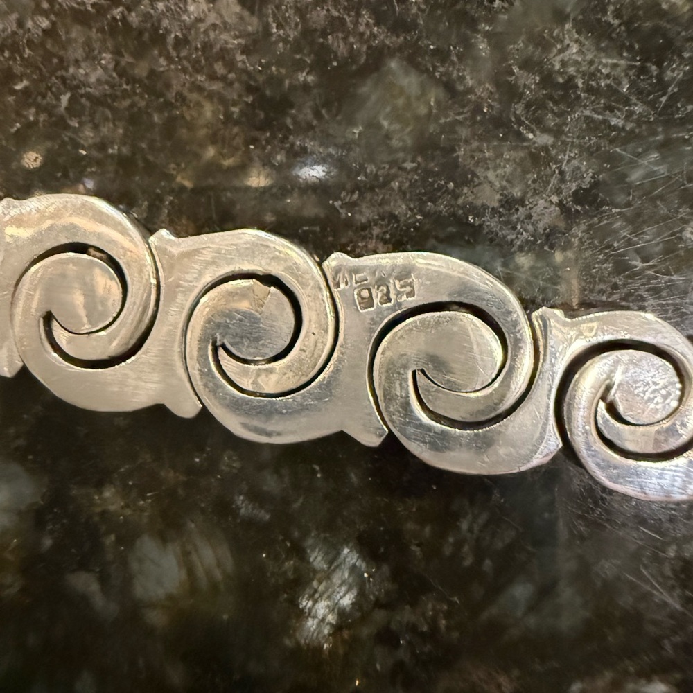 Solid 925 Silver Necklace, Mexican Design - image 2